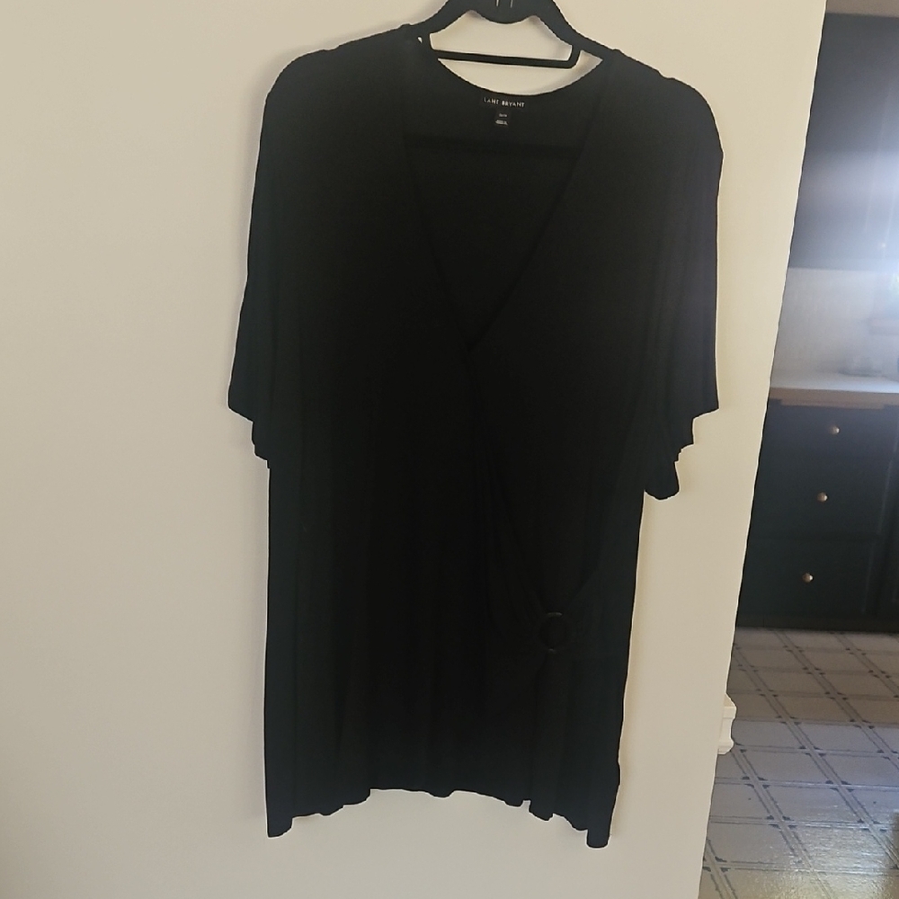Lane Bryant Black Short Sleeve Top